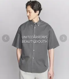 美品】6(ROKU) ロク コットン ボタンダウン 半袖シャツ ボルドー 