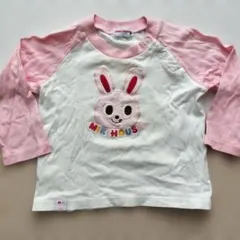 miki HOUSE ウサギ刺繍 長袖Tシャツ
