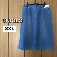 【UNIQLO】〈 ユニクロ 〉デニムジャージースカート ウエストゴム 3XL