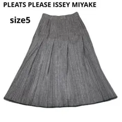 希少　PLEATS PLEASE グレー プリーツスカート ミモレ丈 イッセイのサムネイル