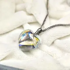 27250✨バカラ ネックレス ハート型 オーロラガラス 加工ガラスのサムネイル
