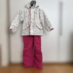 子ども用スノーウェア（多色花柄）パンツ上下セット　120㎝　キッズ　女の子　古着