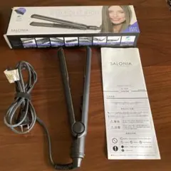SALONIA ダブルイオン ストレートアイロン ブラック➕収納スタンド