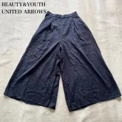 ビューティーアンドユース タックワイドパンツ(M)ウエストゴム 日本製　オフィス