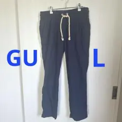 【値下げ】GU マリンテイスト イージーパンツ ストレート L 【美品】