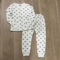 プチバトー　8ans128cm 花柄裏起毛パジャマ