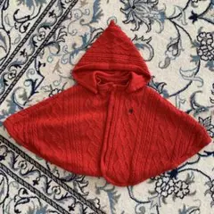 familiar ベビーポンチョ 赤 60-90