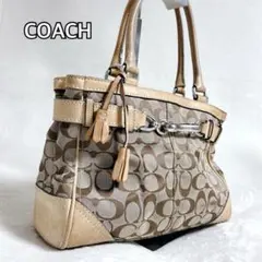 COACH F15665 シグネチャー タッセル ハンドバッグ ベージュ - メルカリ