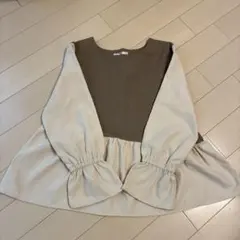 cheztoi トップス　チュニック　ベージュ　ブラウンのサムネイル