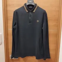 パンダ様 FREDPERRY 英国 M1212 ブラック×ブラウン ポロシャツ