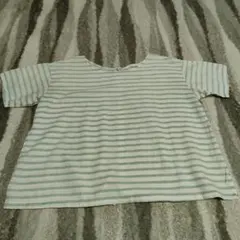 Studio Clip ストライプ 麻混半袖Tシャツ