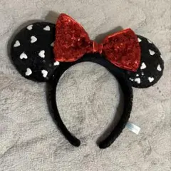 ミニーマウス カチューシャ 黒ハート