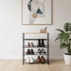 シューズラック 5段 奥行30cm 下駄箱 靴棚 玄関ラック スリム 省スペース