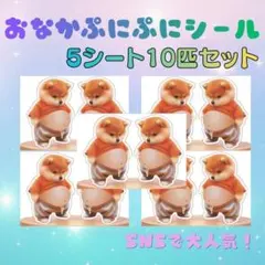 △59おなかぷにぷにシール お腹シール 柴犬いぬ猫ネコ 3Dぷくぷく推し活スマホ
