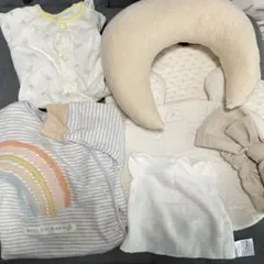 ベビー服 ベビー枕 カバー付き プティマイン ヘアバンド