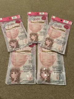 【新品未使用】小顔に見えるマスク ピンク 5枚入り×5袋