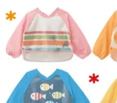 ️⭕️しましまぐるぐる 長袖エプロン️ ハローキティ スタイ2枚セット⭕️