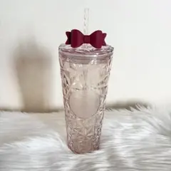 スタバ コールドカップタンブラーリボン ピンク ホリデー2025 クリスマス