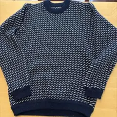 L.L.Bean エルエルビーン バーズアイ　ネイビー　L 80s ノルウェー製