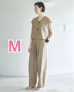 SEASONREASON イガリシノブ コクーンパンツ ベージュ M 麻混