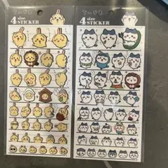 ちいかわ　4サイズ シール　うさぎ ハチワレ2枚