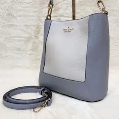 美品✨ ケイト スペード レナ 2way バケット バッグ グレー ホワイト