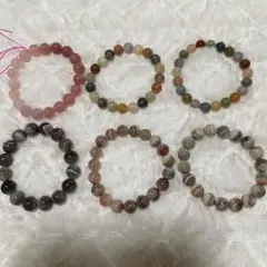 瑪瑙　アゲート　天然石　ブレスレット　セット　①