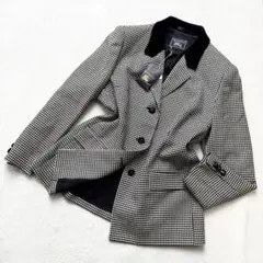 新品タグ付　バーバリー　2374 千鳥格子　テーラードジャケット　襟ベロア