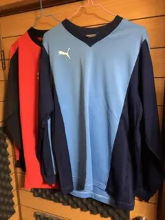 PUMA Vネック長袖サッカーシャツ 2枚セット