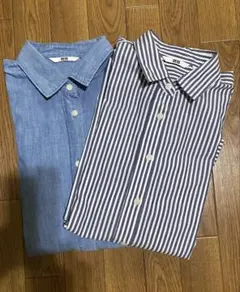 【UNIQLO】綿100シャツ2枚セット