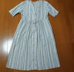 チチカカ アフリカン エスニック 花柄ストライプ 2way 半袖 ワンピース