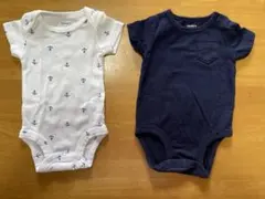 男の子　ボディスーツ　新生児　50 ロンパース　白　ネイビー　半袖　まとめ