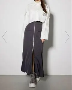 rienda ジャストウエストセンターZIPマーメイドスカート　ロングスカート