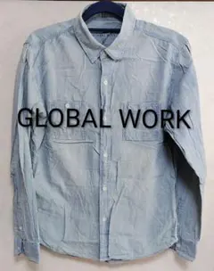 GLOBAL WORK デニム風シャツ 長袖 L