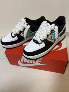 NIKE AF1 カスタムスニーカー ドル札デザイン 極太シューレース 26.5のサムネイル
