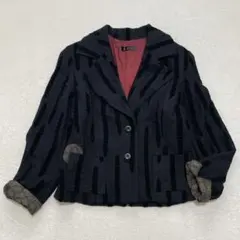 ウール100%✨ゼン◇総柄ジャケット 着物古布 個性的 ヴィンテージ 40