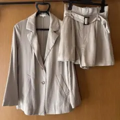 リエンダ ピンクベージュ セットアップ M ジャケット ショーパン レディース