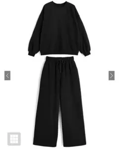 オーバーサイズトップス×ワイドパンツスウェットセットア