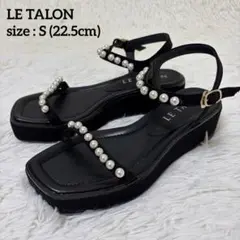 【美品】ルタロン パールプラットサンダル ブラック Sサイズ