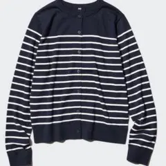 ユニクロ　UVカットボーダークルーネックカーディガンのサムネイル