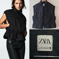 ZARA ザラ　キルティング　ベスト　パフベスト　ダウン　黒　ブラック　Mサイズ