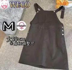 WEGO ツイルジャンパースカート M ブラック 黒 サロペット　ショート　ミニ