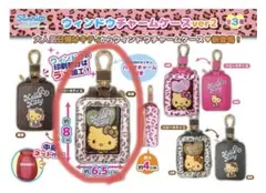 日焼けキティ　ウィンドウチャームケース　ハローキティ　ポーチ　ブラウン ヒョウ柄