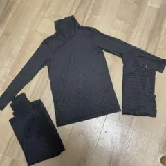 HEATTECH ストライプ タートルネック 130 3枚