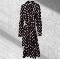 ダイアンフォンファステンバーグ シャツ ワンピース 幾何学模様 総柄 長袖 XS