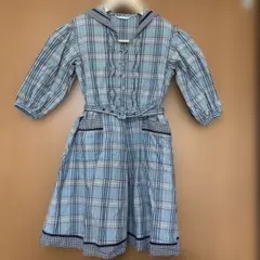 BABY PINK HOUSE セーラー襟 チェック柄 ワンピース 110cm