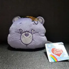 ケアベア　リール付きパスケース　紫色