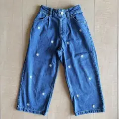 グローバルワーク デニムパンツ 120 花柄刺繍