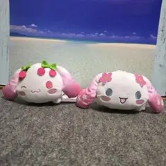 初音ミク×シナモロール 寝そべりぬいぐるみ　桜ver. 2体セット