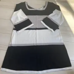 ストライプ七分袖チュニック